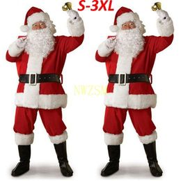 Thème Costume De Noël Père Noël Cosplay Vêtements Déguisements Chez Les Hommes 5pcslot Costume Pour Adultes 221124