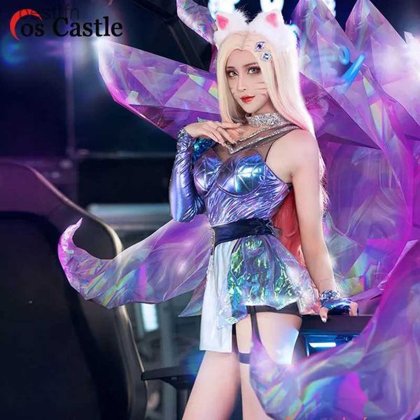 Disfraz temático Cos Castle Game LOL K/DA KDA Ahri Cosplay Come Set Vestido para niñas Monos Halloween CosPlay Sexy Navidad Fiesta de año nuevo CosL231013