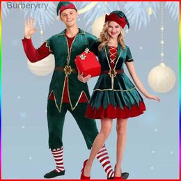 Themakostuum Cosplay Kom Kerstmis Kom Voor Vrouwen en Mannen Feest Carnaval Jurk Nieuwjaar Cosplay Groene Elf Kerst Fancy Dress loversL231010