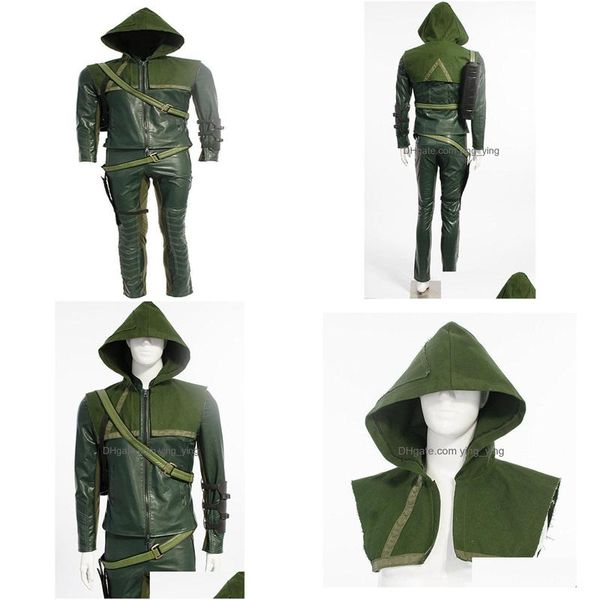 Thème Costume Cosplay Flèche Verte Homme Oliver Reine Halloween Hoodies9575391 Livraison Directe Costumes De Vêtements Dhbah