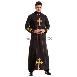 Costume à thème Cosplay Halloween effrayant mal prêtre Costumes ministre de la mort adulte Pourim carnaval fantôme déguisement fête Disfraz Hombre x1010