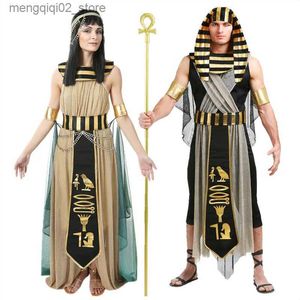 Themakostuum Cosplay Farao Cleopatra Koppels Egypte Egyptische Koningin Kom Mythe Godin Rollenspel Halloween Carnaval Themafeest Volwassene Q231010