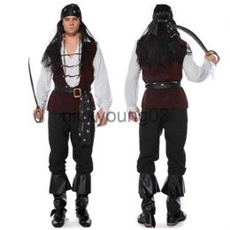 Themakostuum Cosplay Piratenkostuums voor mannen Deluxe Schedel Halloween Carnaval Verkleedfeest Volwassen Kapitein Cosplaykleding Disfraz Hombre x1010