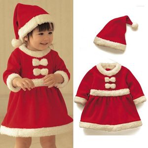 Costume à thème mignon du père noël pour enfants, garçon et fille, robe de noël, année infantile, vêtements Cosplay, chapeaux de haute qualité