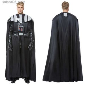 Traje temático Darth Cos Vader Cosplay Anime Come Mono Chaleco Capa Uniforme negro Fantasia Hombres Niños Halloween Carnaval Fiesta Disfraz Traje Q240130