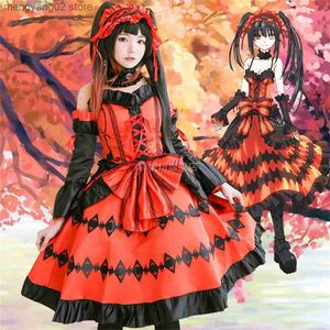 Tema del traje Fecha A Live Cosplay Ven Tokisaki Kurumi Devil Cosplay Anime Hallween Party Come Gothic Lolita Dress Outfit para mujeres Chica T231011