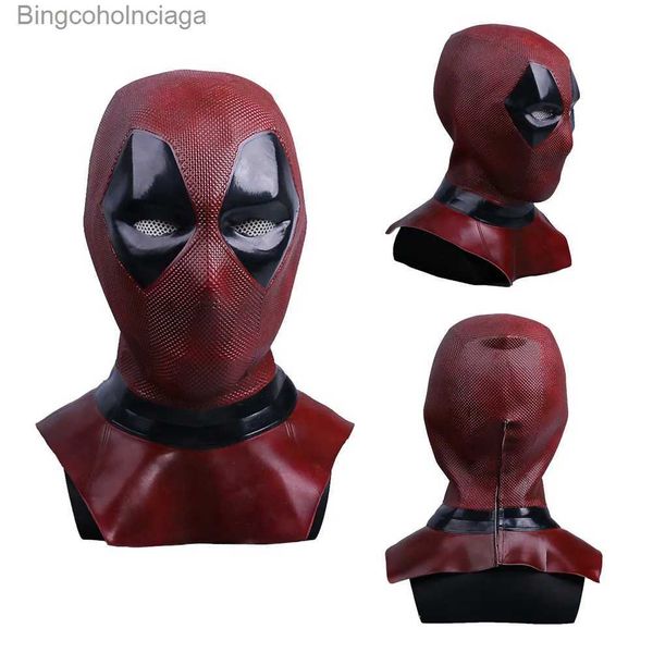 Disfraz de tema Deadpool Headwear Mask Anti-Hero Cosplay Viene Accesorios Cabeza completa Casco adulto para Halloween Masquerade Party Juego de rol L231008