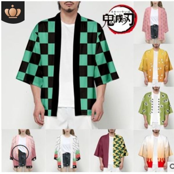 Thème Costume Demon Slayer Cosplay Costume Streetwear Kimetsu no Yaiba Impression 3D Japonais Anime Kimono Haori Yukata Nezuko Cosplay 230504