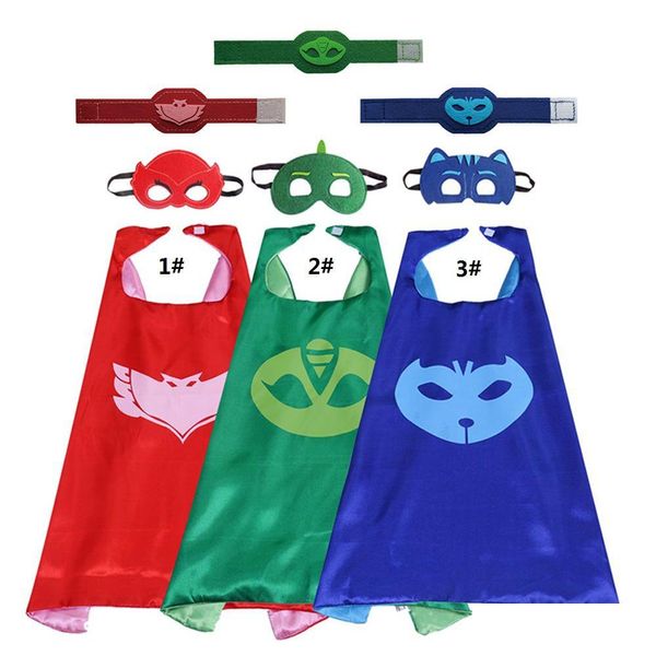 Traje de tema de doble capa Superhéroe Cape Mask Wristband Set Disfraces de Halloween de dibujos animados Disfraces para niños Cosplay Amaya Connor Gr Dhps3