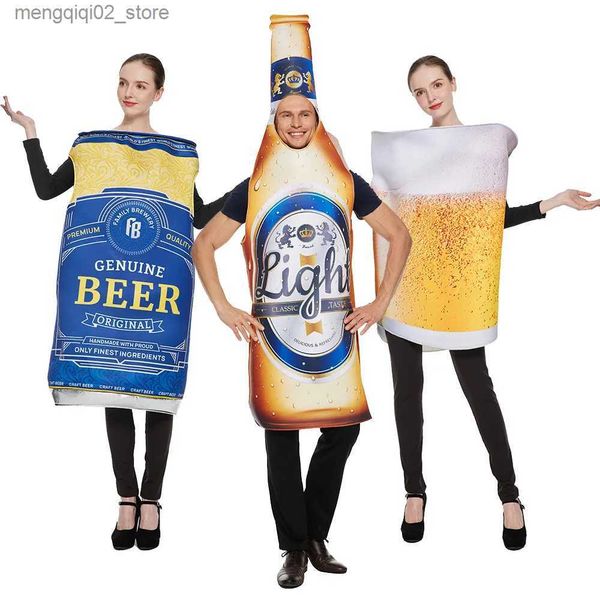 Thème Costume Eraspooky Funny Adult Beer Come Éponge unisexe Whisky Rhum Bouteille Bouteille de bière Can Combinaisons Halloween Comes Beer Festival Q240307