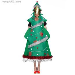 Costume à thème Eraspooky Arbre de Noël drôle Venez pour adulte Combinaison unisexe avec masque Noël Halloween Come Stage Show Déguisement Q240307
