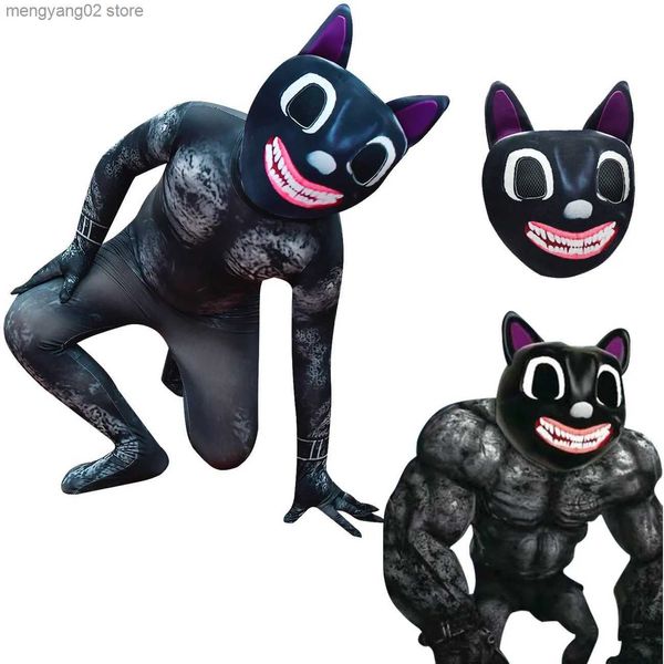 Tema Traje Fantasia Halloween Ven para Kid Anime Black Cat Cosplay Boy Girl Body Mono Dibujos animados Disfrace Carnival Party Ropa T231011