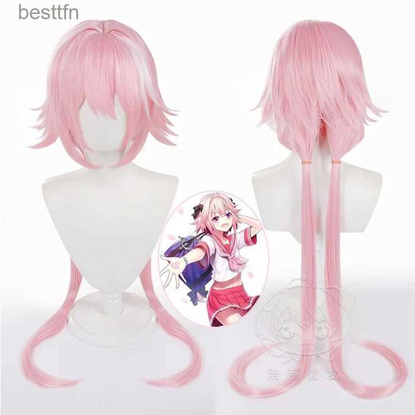 Thème Costume Fate/Grand Order Astolfo Cosplay perruque Anime femmes rose blanc couleur mixte cheveux longs Halloween noël venez fête jeu de rôle L231013