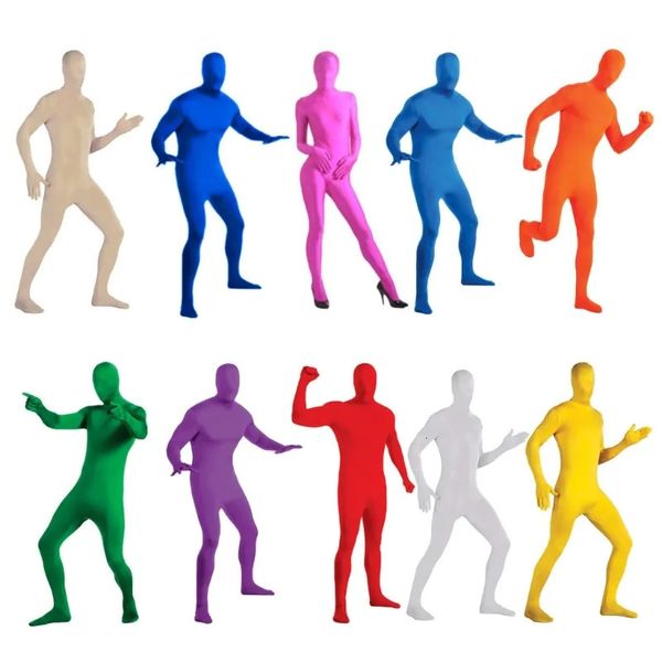 Traje temático Mono completo Spandex Stretch Adulto Chromakey Tughts Desapareciendo Hombres Traje de cuerpo unisex para Halloween Cosplay 231107