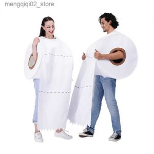Costume à thème Couples drôles papier à rouler Cosplay vêtements pour Halloween Cos Party rouleau de papier de soie papier toilette livré Cos pour adultes Q231010