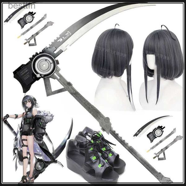 Thème Costume Jeu Arknights La Pluma Cosplay Accessoires Armes Faucille Anime La Pluma Anime Cos Jouer Chaussures En Bois Bottes Scène Pour Hommes FemmesL231013