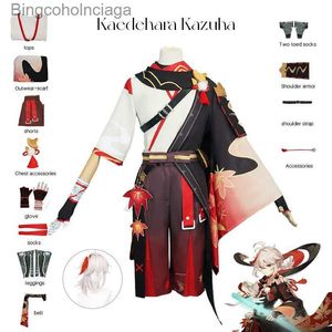 Juego de disfraces temático Genshin Impact Kaeara Kazuha Cosplay Ven Halloween Carnaval Sarai Viene Uniforme Peluca Gafas rojas para mujer L231013