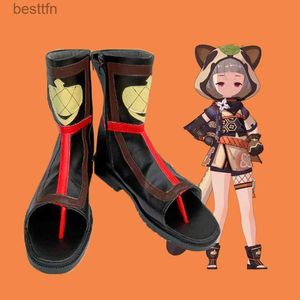 Thème Costume Jeu Genshin Impact Sayu Cos Chaussures Pu Cuir Bottes Confortables Hautement Restauré Cosplay Thème Anime Halloween Come ShoesL231013