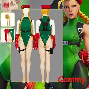 Themakostuum Spel StreetFighter Cosplay Anime Cammy Cosplay Jumpsuits Hoed Rollenspel Body Sexy Vrouw Uniform Halloween Kerst CarnavalL231013