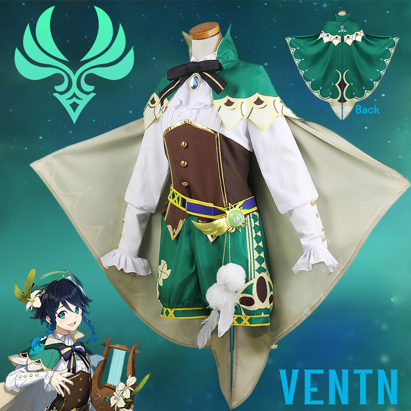 Tema Kostümü Genshin Etkisi Venti Cosplay üniforma peruk ayakkabıları anime Çin tarzı cadılar bayramı kadınlar için Wendi Wendi Windy 221124