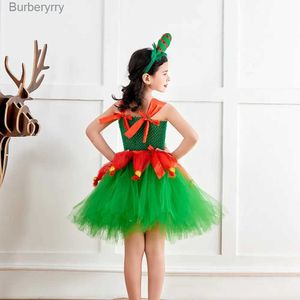 Costume à thème Elfe de Noël vert Cosplay livré pour enfants Filles Fête de Noël Tutu Robe Enfants Festival Elfe Père Noël Venez DisfrazL231010