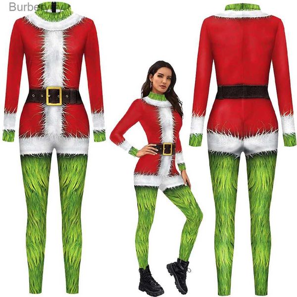 Thème Costume Vert Fourrure Monstre Fantaisie Femmes Combinaison Comment Volé Cosplay Noël Déguisement Adulte Filles Halloween Carnaval Fête Roleplay SuitL231010