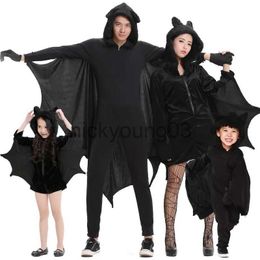 Themakostuum Halloween Carnaval Party Cosplay Kostuums Familie Bijpassende Zwarte Vleermuis Vampier Kostuum voor Volwassen Kinderen Kids Bat Cosplay Jumpsuit x1010