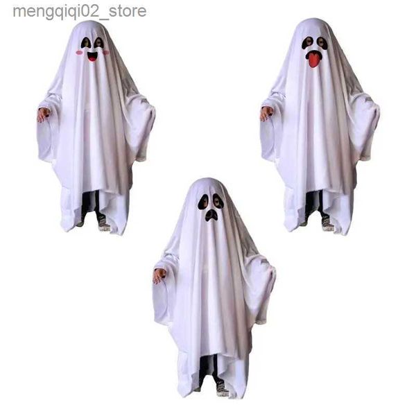 Traje temático Capa de Halloween Cape Ghostes Capa con capucha Cape Robe Ghostes Poncho Divertido Cosplay Ropa Ghostes Come Cape Adultos Niños Q240307