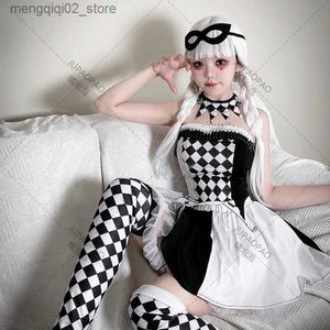 Themakostuum Halloween Clown Circus Komt Japanse Anime Lolita Vrouwen Cosplay Feestjurk Schoolmeisje Clown Rollenspel Plaid Uniform 2023 Q231010