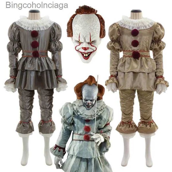 Costume à thème Halloween Come Joker Cosplay Come Movie Pennywise Stephen King Masque d'horreur Clown Veste Pantalon Costume de Noël CadeauxL231013