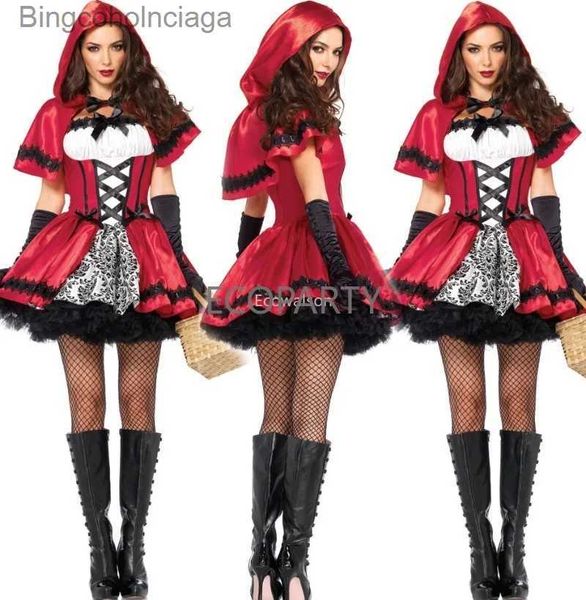 Thème Costume Halloween Venez Petit Chaperon Rouge Sexy Reine Princesse Uniforme Halloween Venez Jeu de Rôle Uniforme À Capuche L231013