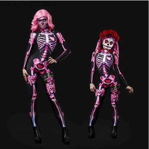 Disfraz temático de Halloween viene para mujeres Niños Rose Skeleton Scary Cosplay Mono sexy Carnival Dress Up Party Girl Rompers Día de los muertos T231011