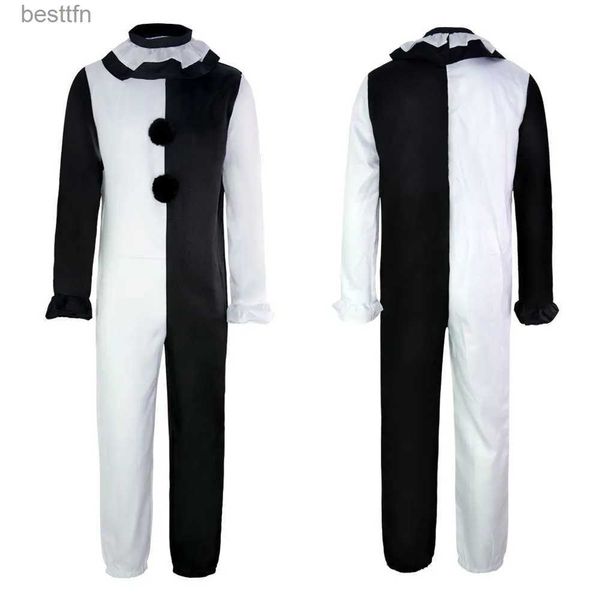 Thème Costume Halloween Cosplay Venez Film Art Le Clown Vêtements Ensemble Clown Horreur Robe Combinaison Costumes De Fête Femmes Hommes Noir Blanc BodyL231007