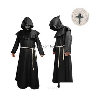 Themakostuum Halloween Cosplay Middeleeuwse monniksmantel Tovenaar Priester Stage Drop Levering Kledingkostuums Dhgjo