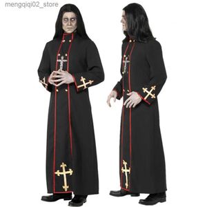 Themakostuum Halloween Cosplay Middeleeuwse Katholieke Priester Kom Carnaval Heren Vreselijke Pastor Monnik Tovenaar Fancy Feestjurk Q231010