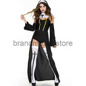 Déguisement à thème déguisement d'halloween adulte femme noir révérend mère soeur déguisement de jeu de rôle 71059 J231024