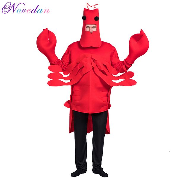 Thème Costume Halloween Costume Carnaval Pourim Halloween Drôle Costume Pour Hommes Adulte Rouge Homard Costume Homard Langouste Cosplay 230322