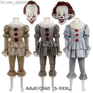 Thema Kostuum Halloween kostuum clown Pennywise's rollenspel komt Stephen King's horror clown's masker pak feest Oldut kinderkostuum Z230805