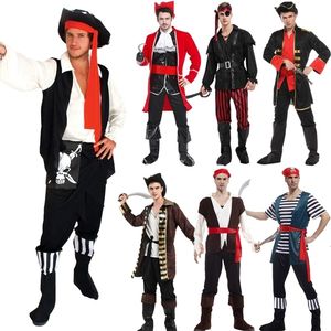 Themakostuum Halloween -kostuums voor vrouwen mannen piraat bijgevoegde hoed cosplay kerst carnaval feest volwassen jurk geen wapens 221124