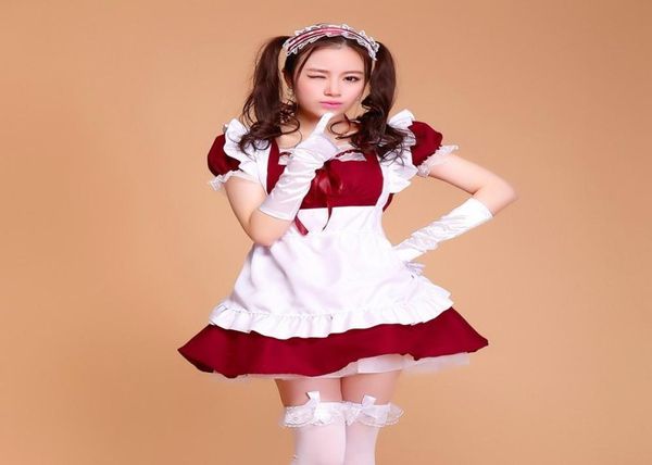 Traje temático Disfraces de Halloween para mujeres Maid Plus Tamaño Sexy Francés Dulce Gótico Lolita Vestido Anime Cosplay Sissy Uniform8086678