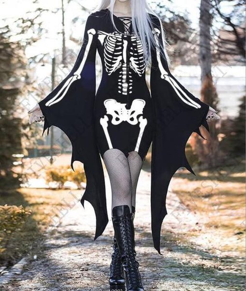 Disfraz temático Disfraces de Halloween para mujer Vestido de cosplay medieval gótico Disfraz de duendecillo de elfo del bosque Mini vestido ajustado negro Disfraz de ala de murciélago 230829