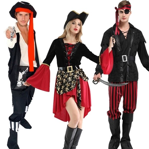 Thème Costume Costumes d'Halloween Pirate avec Chapeau pour Femme Homme Adulte Homme Capitaine Jack Sparrow Pirates des Caraïbes Aucune Arme 221124