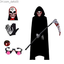 Disfraz temático Halloween Máscara de sangre del diablo El terror viene La muerte viene Los niños vienen con guantes y guantes Z230805