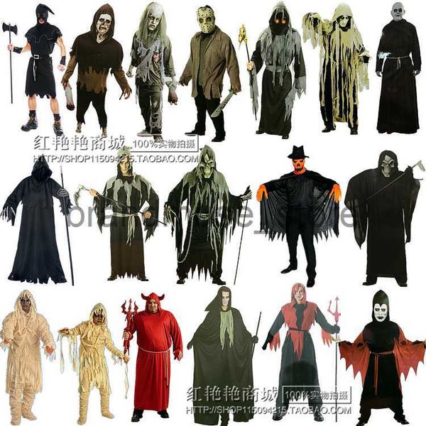 Tema del traje de Halloween Horror fantasma ropa fantasma ropa zombie muerte dios calabaza diablo zombie momia fantasma vampiro ropa J231024