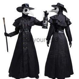 Thème Costume Halloween Médiéval Robe À Capuchon Peste Docteur Costume Masque Chapeau pour Hommes Moine Cosplay Steampunk Prêtre Horreur Assistant Cape 5XL x1010