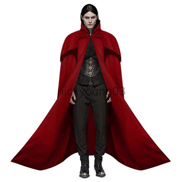 Thème Costume Halloween Médiéval Hommes Cosplay Chevalier Pirate Costumes Gothique Rétro Cape À Capuchon Capes Vampire Longues Robes Carnaval Habiller Fête x1010 x10