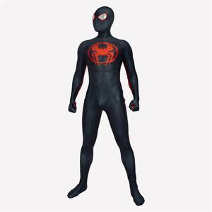 Disfraz temático Halloween Miles Morales A través del Spiderverse Cosplay Traje Traje Zentai Body Hombres Adultos Niños Fiesta Monos 230822