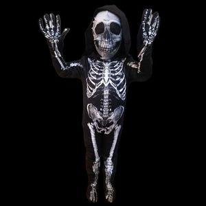 Traje de tema Halloween Terror Skull Jumpsuit La muerte de los niños viene Easter Devil Copley Jumpsuit Children's Carnival Performance Costume Z230804