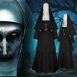 Themakostuum Halloween The Nun Cosplay Mask Come Horror Films Cosplay Halloween komen The Conjuring Black Women Halloween Come Maskl231013