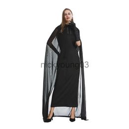 Costume à thème Halloween Costume de sorcière vampire Robe de cape de gaze noire Uniforme de fête de cosplay Vêtements de performance d'Halloween x1010